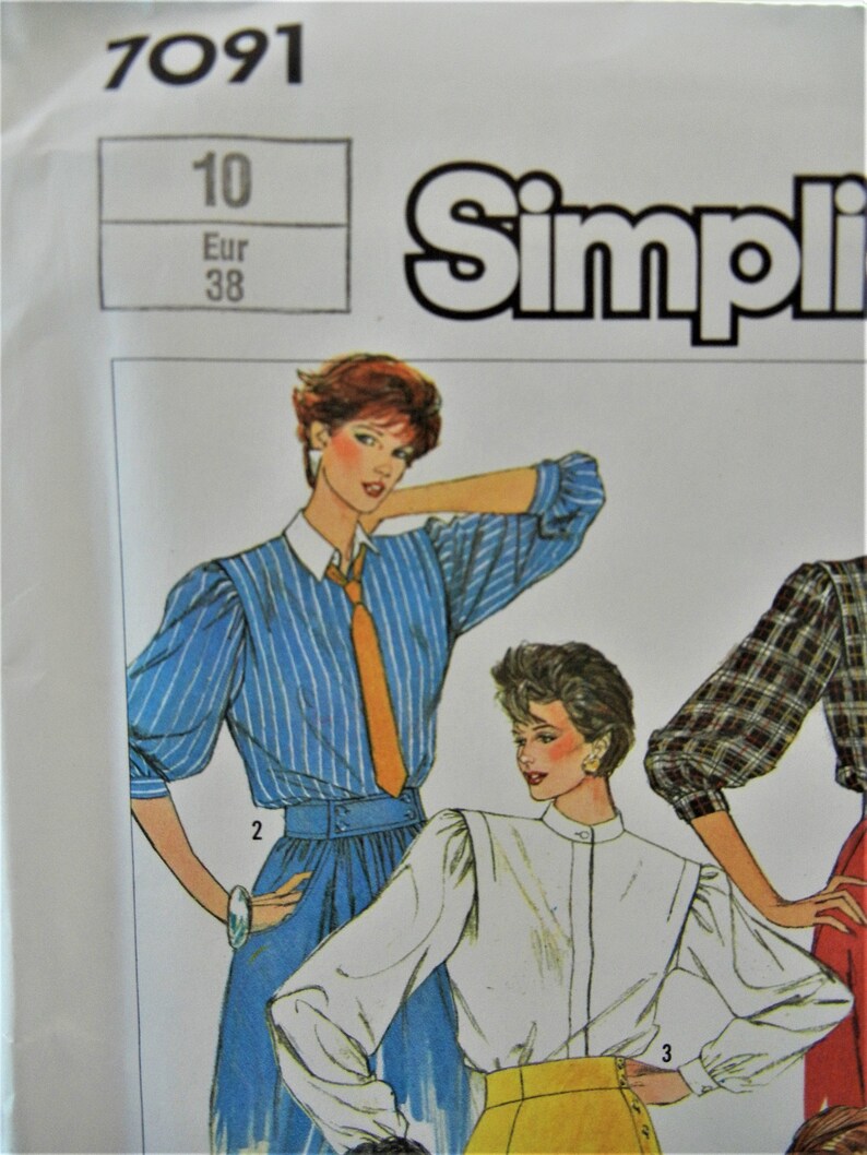 Blouse Sewing Pattern, Puppy Bow Simplicity 7091, Size 10 Euro Size 38 image 2