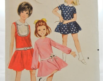 60s Girls Drop Waist Dress Pattern: Butterick 4143, Size 10