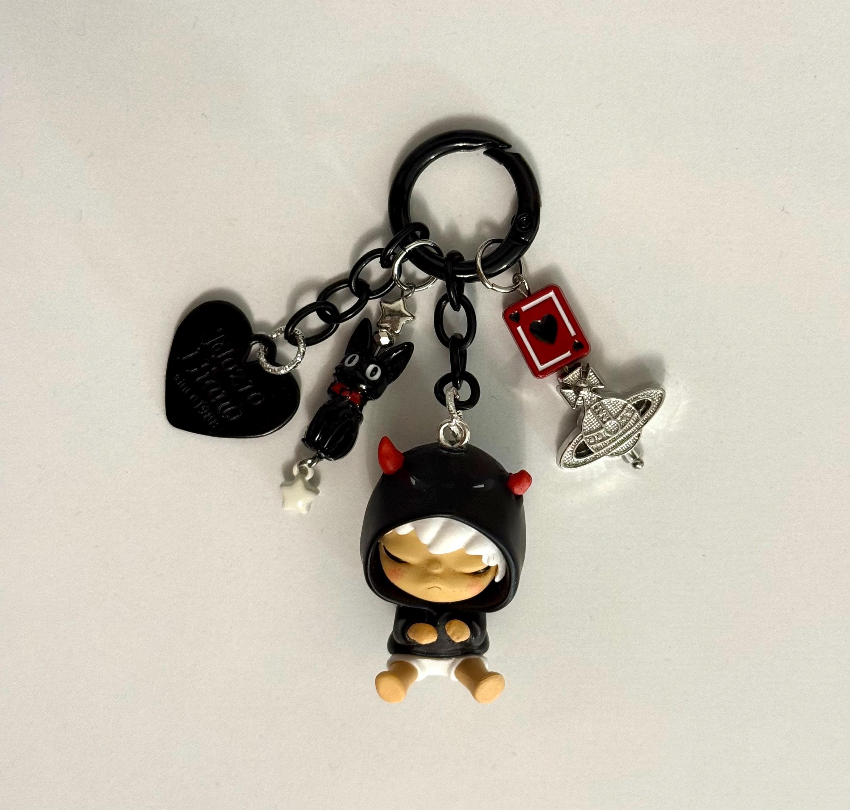 Hirono Keychains | Bag Charms | Beaded Keychains - Etsy