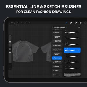 100+ Procreate Fashion Brushes for Clothing Mockups, Stitch Shade & Texture Set for Designers, Digital Illustrators and Streetwear Creatives image 4