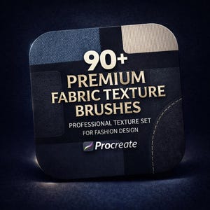 90+ Fabric Texture Brushes for Procreate, Denim Knit Mesh Leather Texture Pattern Set, Textile Shading for Fashion Design & Digital Art