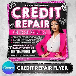 Credit Repair Instagram Post,Credit Repair Social Media Template,Credit Repair Template,Diy Credit Repair,Credit Repair Flyer,Canva Template