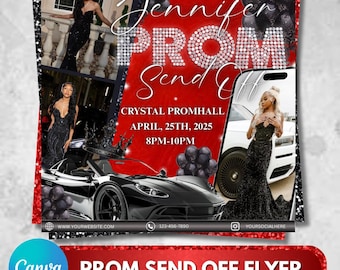 Prom Send off Flyer, DIY Prom Flyer, Prom Canva Template, Prom Send Off ...