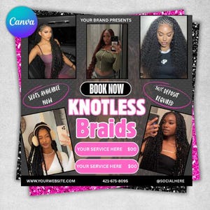 Editable Braids flyer, Braids booking Flyer, Braids Specials, Braid Flyer, Hair install Flyer, Hair Flyer, Social Media Flyer.