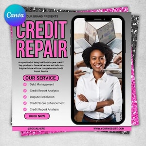 Credit Repair Instagram Post,Credit Repair Social Media Template,Credit Repair Template,Diy Credit Repair,Credit Repair Flyer,Canva Template