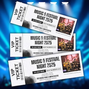 Editable Concert Ticket Template, Custom Concert Ticket Gift, DIY Event Ticket, Surprise Printable Concert Tickets Gift Idea, Canva Template