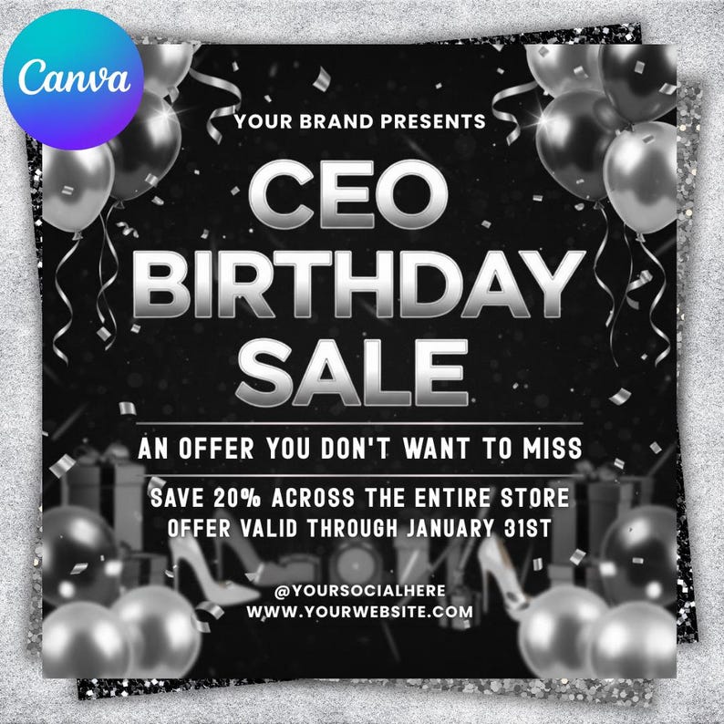 DIY CEO Birthday Sale Flyer Template Ceo Birthday Special Deal CEO ...
