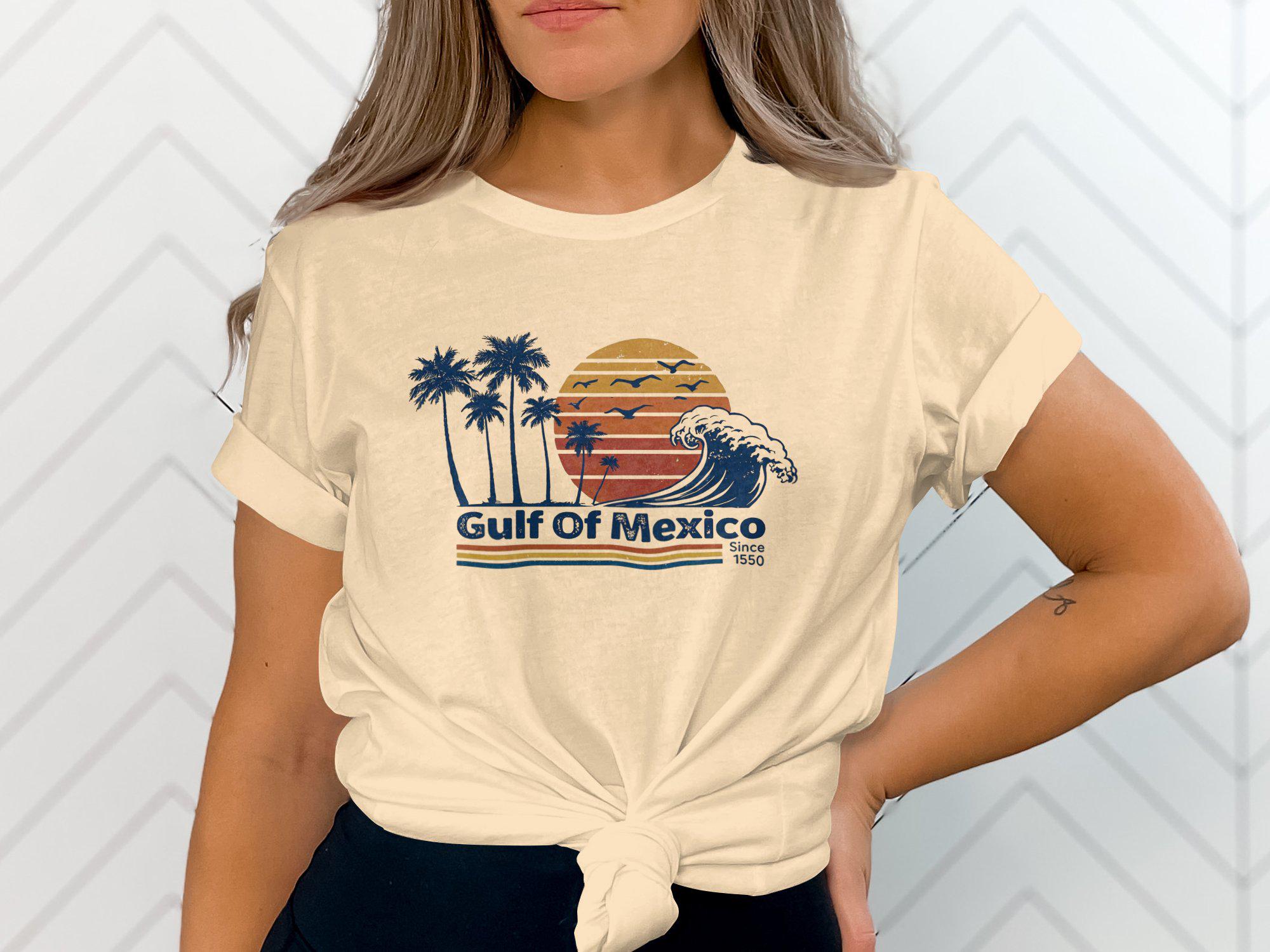 ヴィンテージ メキシコ湾 T シャツ: レトロ ビーチ グラフィック T 