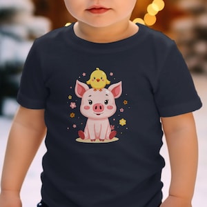 Hartje T-shirt, T-shirt kuiken baby, T-shirt boerderijdieren, T-shirt cartoon dieren, T-shirt schattige dieren, T-shirts schattige dieren