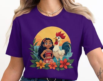 Disney Moana Inspired T-Shirt, Cute Cartoon Design, Perfect Gift for Kids and Adults, Fun and Colorful Tee, Beach Vibes Shirt