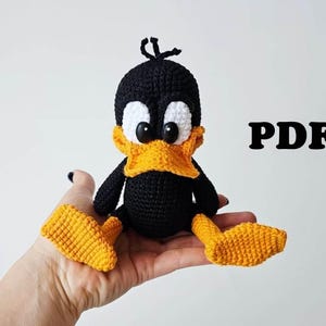 CROCHET PATTERN Black Duck / Amigurumi tutorial PDF file Eng
