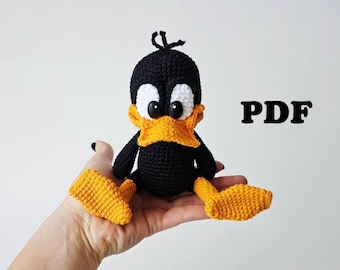 CROCHET PATTERN Black Duck / Amigurumi tutorial PDF file Eng