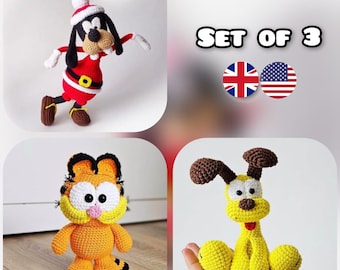 SET of 3 Crochet Patterns / Amigurumi Tutorial PDF files Eng