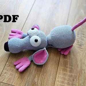CROCHET PATTERN Rat Door stopper / Amigurumi tutorial PDF file Eng