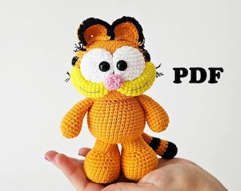 CROCHET PATTERN Red Cat / Amigurumi tutorial PDF file Eng