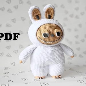 CROCHET PATTERN Labubu 27 cm / Amigurumi tutorial PDF file Eng