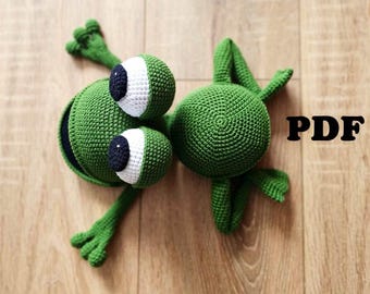 CROCHET PATTERN Frog Door stopper / Amigurumi tutorial PDF file Eng