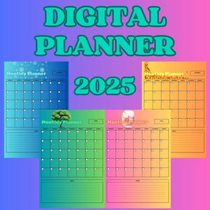Editable Digital Planner 2025, Monthly, weekly, minimalist agenda, editable in Canva
