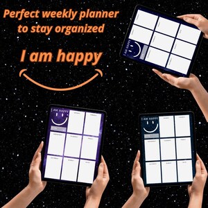 Weekly planner 2025, I am happy weekly agenda, Weekly task planner, A4 ideal for printing