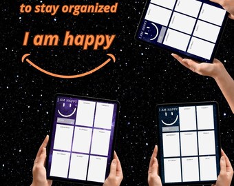 Weekly planner 2025, I am happy weekly agenda, Weekly task planner, A4 ideal for printing