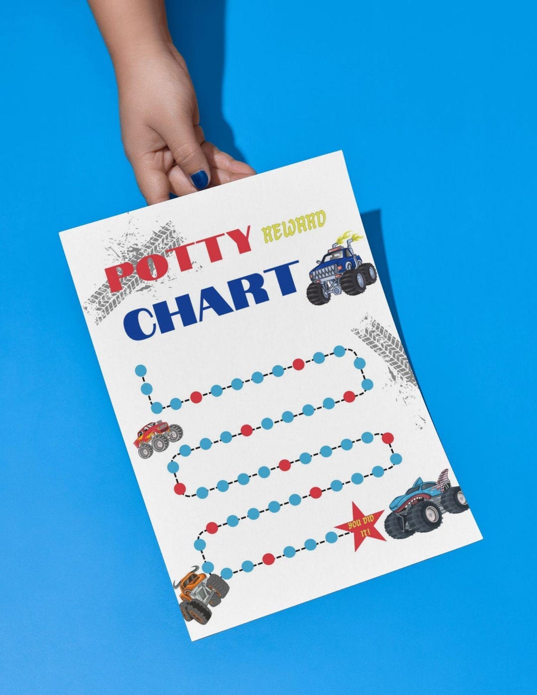 Monster Truck Potty Training Chart for Boys – Printable Reward Chart ...