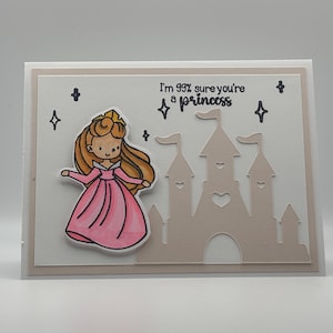 Princess Castle Birthday Card. Girl Birthday