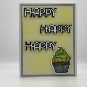 Alles Gute zum Geburtstag Cupcake Karte, niedlich, handgemacht