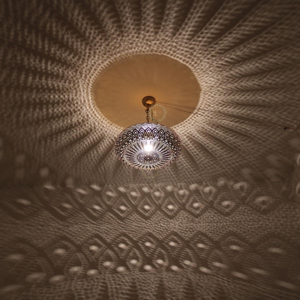 Moroccan brass ceiling lantern, handmade hanging lamp for boho home decor,Moroccan Ceiling Lamp 35 cm, Handmade Moroccan Ceiling Lamp