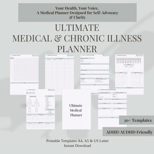 Medical Planner Printable PDF | Chronic Illness & ADHD Health Journal | Appointment, Symptom and Medication Tracker