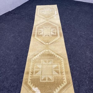 3x11 Turkish Runner Rug,Runner Rug,Oushak Rug,Vintage Rug,Office Rug,Design Runner Rug,Hallway Rug, Handmade Runner Rug,&#39;&#39;2.6 x 10.8 &#39;&#39; ft