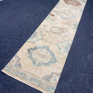 3x11 Turkish Runner Rug,Runner Rug,Oushak Rug,Vintage Rug,Office Rug,Design Runner Rug,Hallway Rug, Handmade Runner Rug,&#39;&#39;2.8 x 11.4 &#39;&#39; ft