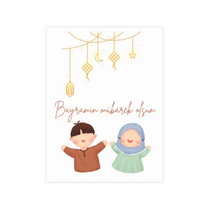 Lot de cartes postales pour l'Aïd, cartes de vœux festives, vœux pour Bayram, jolies cartes islamiques, Aïd Moubarak, idéal pour offrir