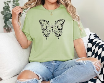 T-shirt papillon vintage, chemise esthétique Cottagecore, chemise Cottagecore, t-shirt esthétique, chemise Cottage Core