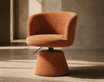 Modern Swivel Dining Chair | Adjustable Height Vanity Chair | Sculptural Minimalist Seating