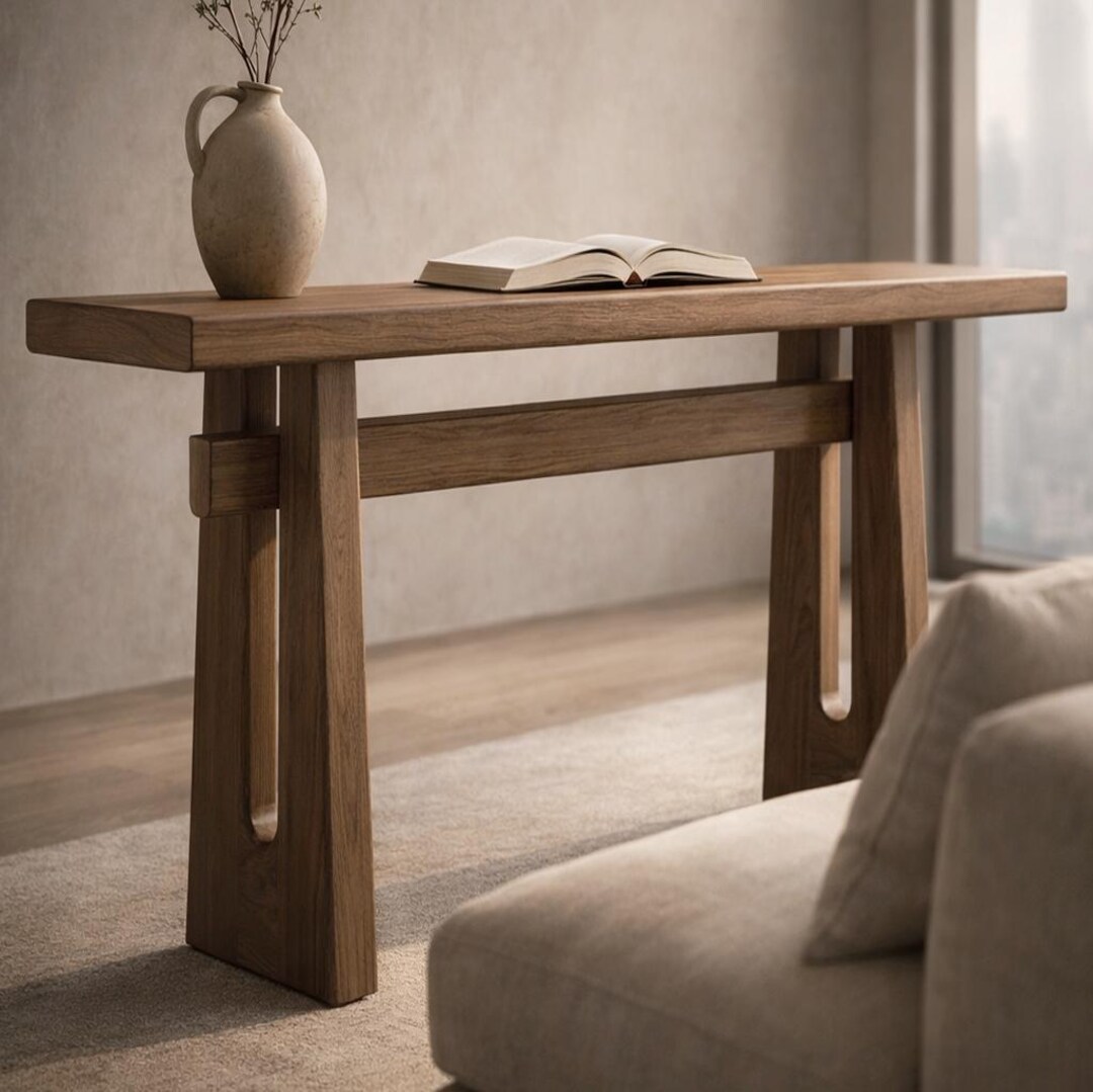 Modern Entryway Console Table, Scandinavian Minimalist Wood Sofa Table ...