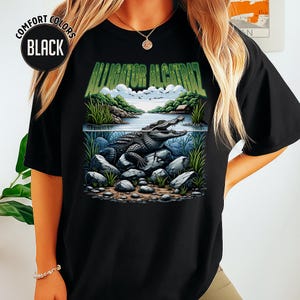 Timsah Alcatraz Buz T-Shirt - Timsah ve Alcatraz Tasarımlı Cesur Grafik Tee, Yaban Hayatı ve Doğa Meraklıları için Mükemmel, png