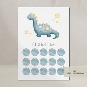 Reward system for children Reward plan Reward chart Motivation for children Weekly reward plan PDF download for printing DINOSAUR BLUE