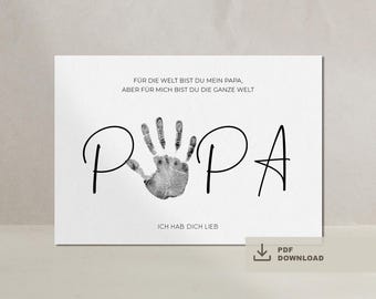 Gift Handprint Dad Father's Day Digital Download pdf Gift Idea Father's Day Gift to Print