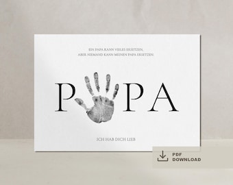 Gift Handprint Dad Father's Day Digital Download pdf Gift Idea Father's Day Gift to Print