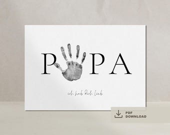 Gift Handprint Dad Father's Day Digital Download pdf Gift Idea Father's Day Gift to Print