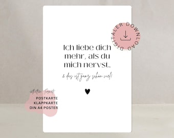 Love Card, Funny Love Card, Saying, Girlfriend, Gift, Anniversary, Valentine's Day, Wedding Anniversary, Just Because, Birthday, Woman, DIGITAL DOWNLOAD