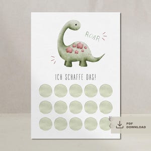 Reward system for children Reward plan Reward chart Motivation for children Weekly reward plan PDF download for printing DINOSAUR GREEN