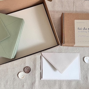 Busta VERDE ULIVO con CARTA riciclata ecologica, Kit fai-da-te inviti matrimonio e battesimo, Carte e buste per partecipazioni di nozze diy
