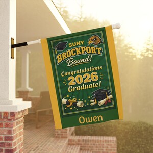 SUNY Brockport Golden Eagles Flag House Banner Outdoor Garden Decor Brockport Pride Sign Graduate Flag Brockport Bound High School Grad