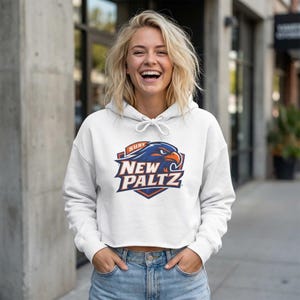 Sweat à capuche court SUNY New Paltz Hawks Style vintage sans fermeture éclair College Sweatshirt cadeau pour les diplômés Vêtements décontractés à la mode Dortoirs Essentials Campus wear