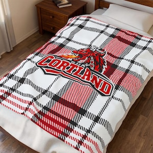 SUNY Cortland University Velveteen Plush Blanket College Dorm Dragons Pride Freshman Gift Graduation Present for her Congratulations Student
