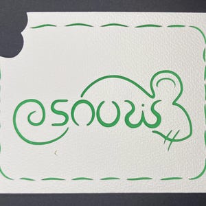 Ambigramme "Souris / Mouse" (carte+enveloppe découpées)