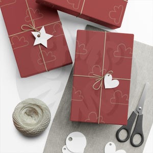 Carta da regalo - Motivo nuvole bordeaux, Rotolo di carta da regalo, Graziosa confezione regalo, Fogli di carta artigianale, Decorazioni regalo fai da te, Articoli per feste