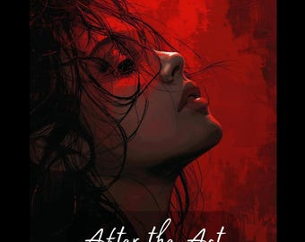 Arte de parede Femme Fatale | Impressão de mulher sensual | Retrato de quarto em veludo vermelho | Pôster Noir sombrio