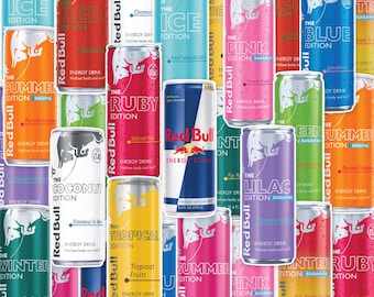 Flavoured Energy Drink stickers, Energy Drink stickers Glossy | Holographic stickers  3.5"x1.3"
